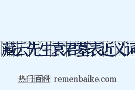 藏云先生袁君墓表近义词是什么意思的图片